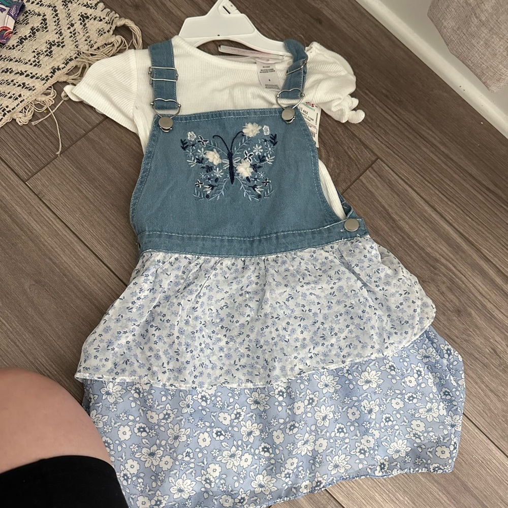 Floral Denim Kids Dress